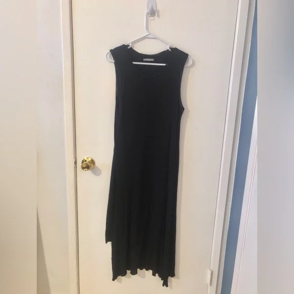 Zara Lightweight Black Sleeveless layered Maxi Dress size Large - Picture 1 of 10
